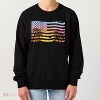 Patriotic Beach Usa Tropical Flag Women's Sweatshirt thumb 0