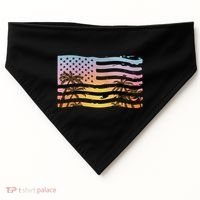 Patriotic Beach Usa Tropical Flag USA-Made Doggie Bandana thumb 0