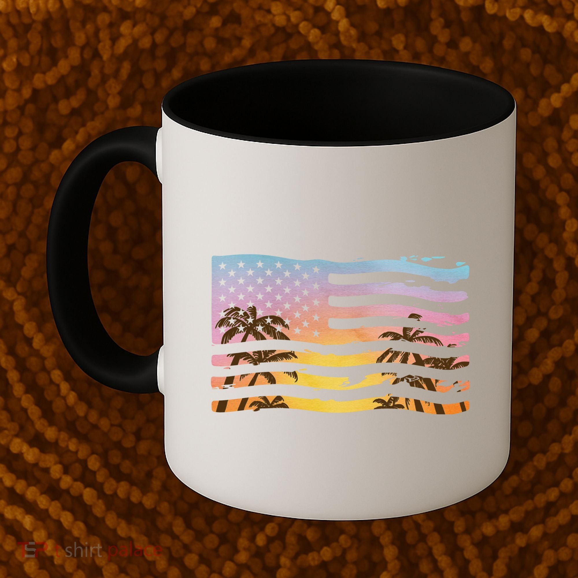 Patriotic Beach Usa Tropical Flag Coffee Mug