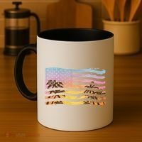 Patriotic Beach Usa Tropical Flag Coffee Mug thumb 4
