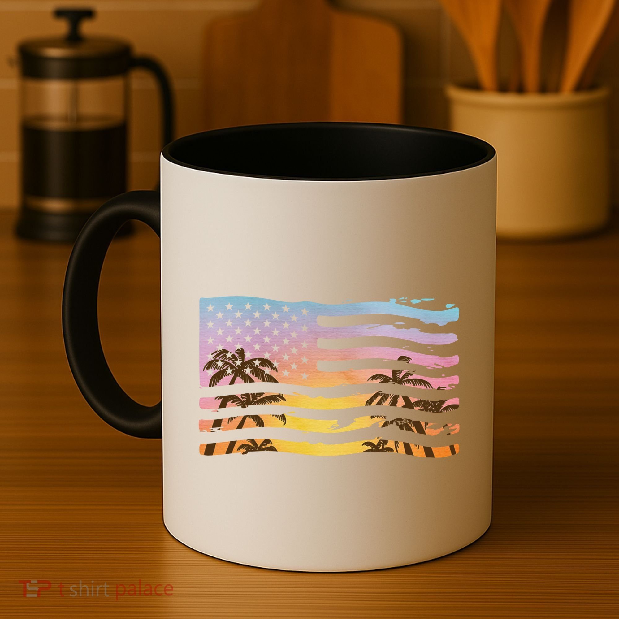 Patriotic Beach Usa Tropical Flag Coffee Mug
