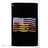 Patriotic Beach Usa Tropical Flag Golf Towel thumb 0