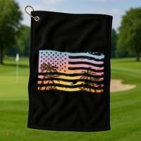 Patriotic Beach Usa Tropical Flag Golf Towel thumb 1