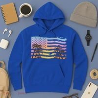 Patriotic Beach Usa Tropical Flag Hoodie thumb 3