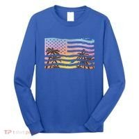 Patriotic Beach Usa Tropical Flag Long Sleeve Shirt thumb 0
