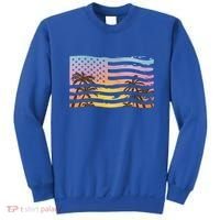 Patriotic Beach Usa Tropical Flag Sweatshirt thumb 0