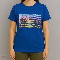 Patriotic Beach Usa Tropical Flag T-Shirt thumb 4