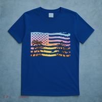 Patriotic Beach Usa Tropical Flag T-Shirt thumb 5
