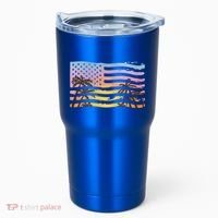 Patriotic Beach Usa Tropical Flag Tumbler thumb 0