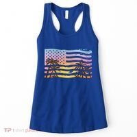 Patriotic Beach Usa Tropical Flag Women's Tank Top thumb 0
