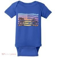 Patriotic Beach Usa Tropical Flag Baby Bodysuit thumb 0