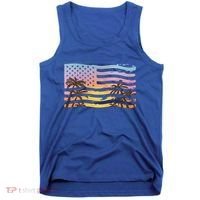 Patriotic Beach Usa Tropical Flag Tank Top thumb 0