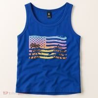 Patriotic Beach Usa Tropical Flag Tank Top thumb 2
