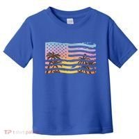 Patriotic Beach Usa Tropical Flag Toddler T-Shirt thumb 0