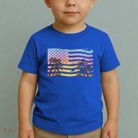 Patriotic Beach Usa Tropical Flag Toddler T-Shirt thumb 2