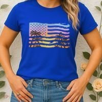 Patriotic Beach Usa Tropical Flag Women's T-Shirt thumb 2