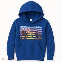 Patriotic Beach Usa Tropical Flag Kids Hoodie thumb 0
