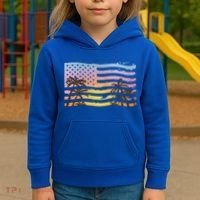 Patriotic Beach Usa Tropical Flag Kids Hoodie thumb 3