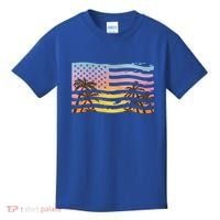 Patriotic Beach Usa Tropical Flag Kids T-Shirt thumb 0