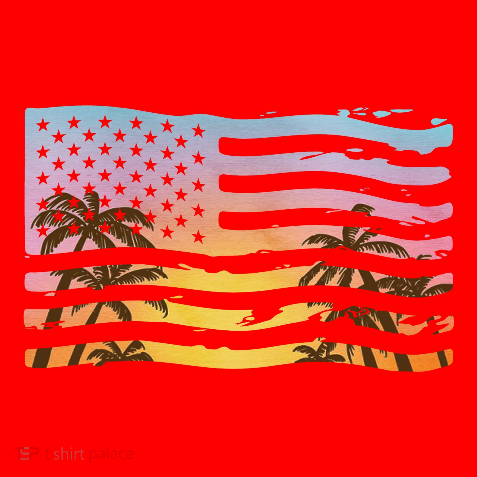 Patriotic Beach Usa Tropical Flag Santa Hat