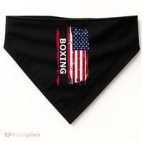 Patriotic Boxing Usa Flag Boxing Gift Black Small USA-Made Doggie Bandana thumb 0