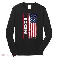 Patriotic Boxing Usa Flag Boxing Gift Black Small Long Sleeve Shirt thumb 0