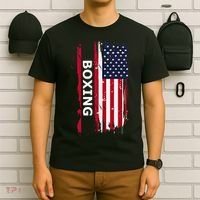 Patriotic Boxing Usa Flag Boxing Gift Black Small T-Shirt thumb 6