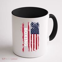Patriotic Boxing Usa Flag Boxing Gift Black Small Coffee Mug thumb 1