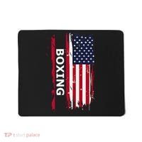 Patriotic Boxing Usa Flag Boxing Gift Black Small Mousepad thumb 0