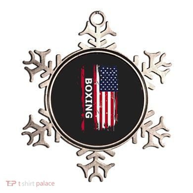 Patriotic Boxing Usa Flag Boxing Gift Black Small Ornament