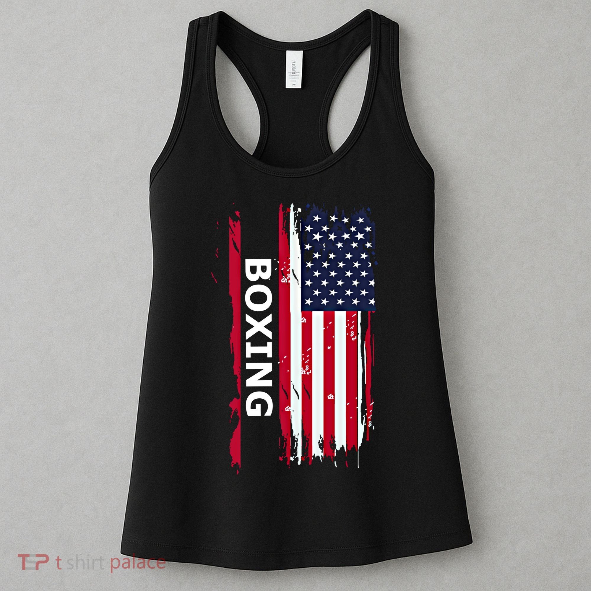 Patriotic Boxing Usa Flag Boxing Gift Black Small Women's Tank Top