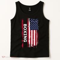 Patriotic Boxing Usa Flag Boxing Gift Black Small Tank Top thumb 2