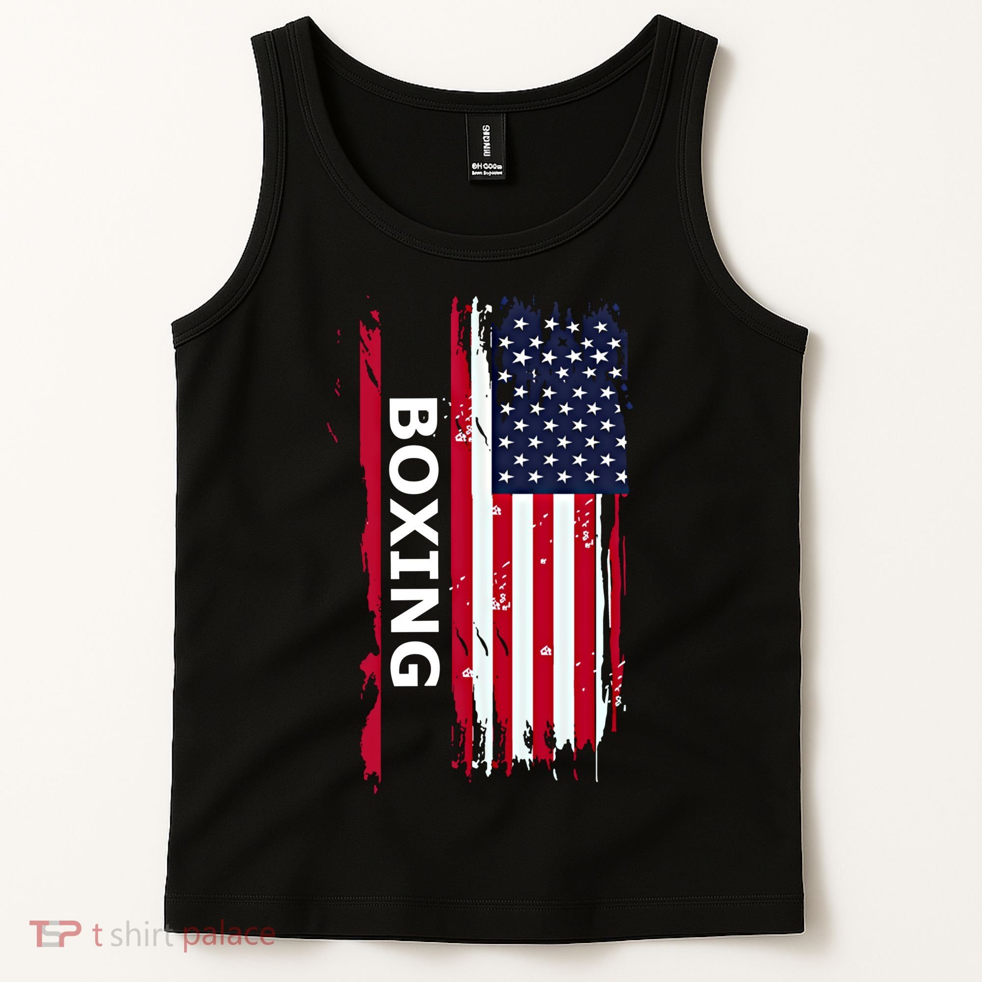 Patriotic Boxing Usa Flag Boxing Gift Black Small Tank Top