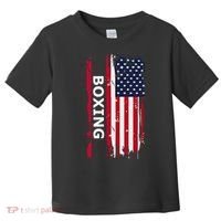 Patriotic Boxing Usa Flag Boxing Gift Black Small Toddler T-Shirt thumb 0