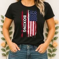 Patriotic Boxing Usa Flag Boxing Gift Black Small Women's T-Shirt thumb 2