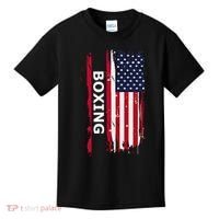 Patriotic Boxing Usa Flag Boxing Gift Black Small Kids T-Shirt thumb 0