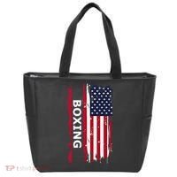 Patriotic Boxing Usa Flag Boxing Gift Black Small Tote Bag thumb 0