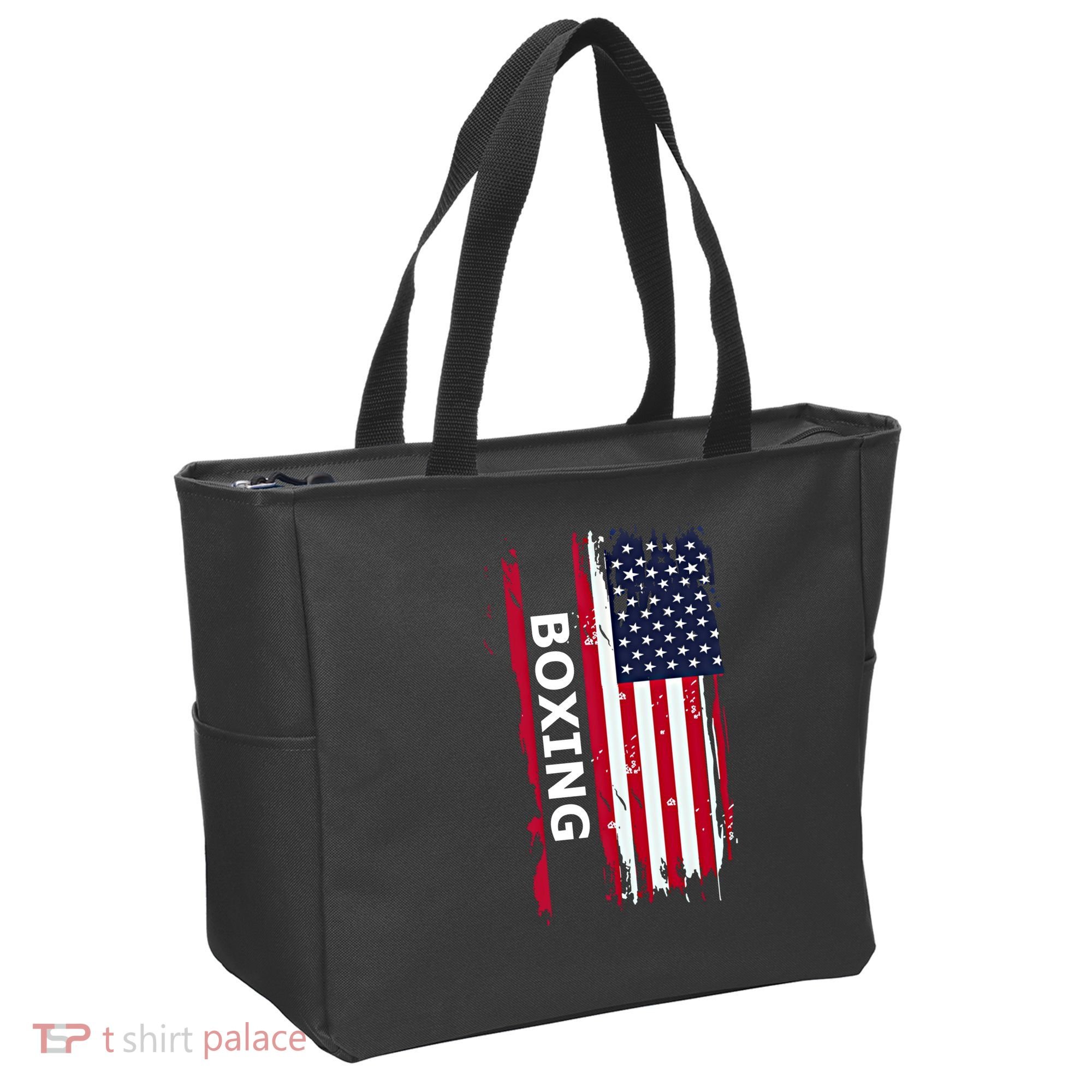 Patriotic Boxing Usa Flag Boxing Gift Black Small Tote Bag