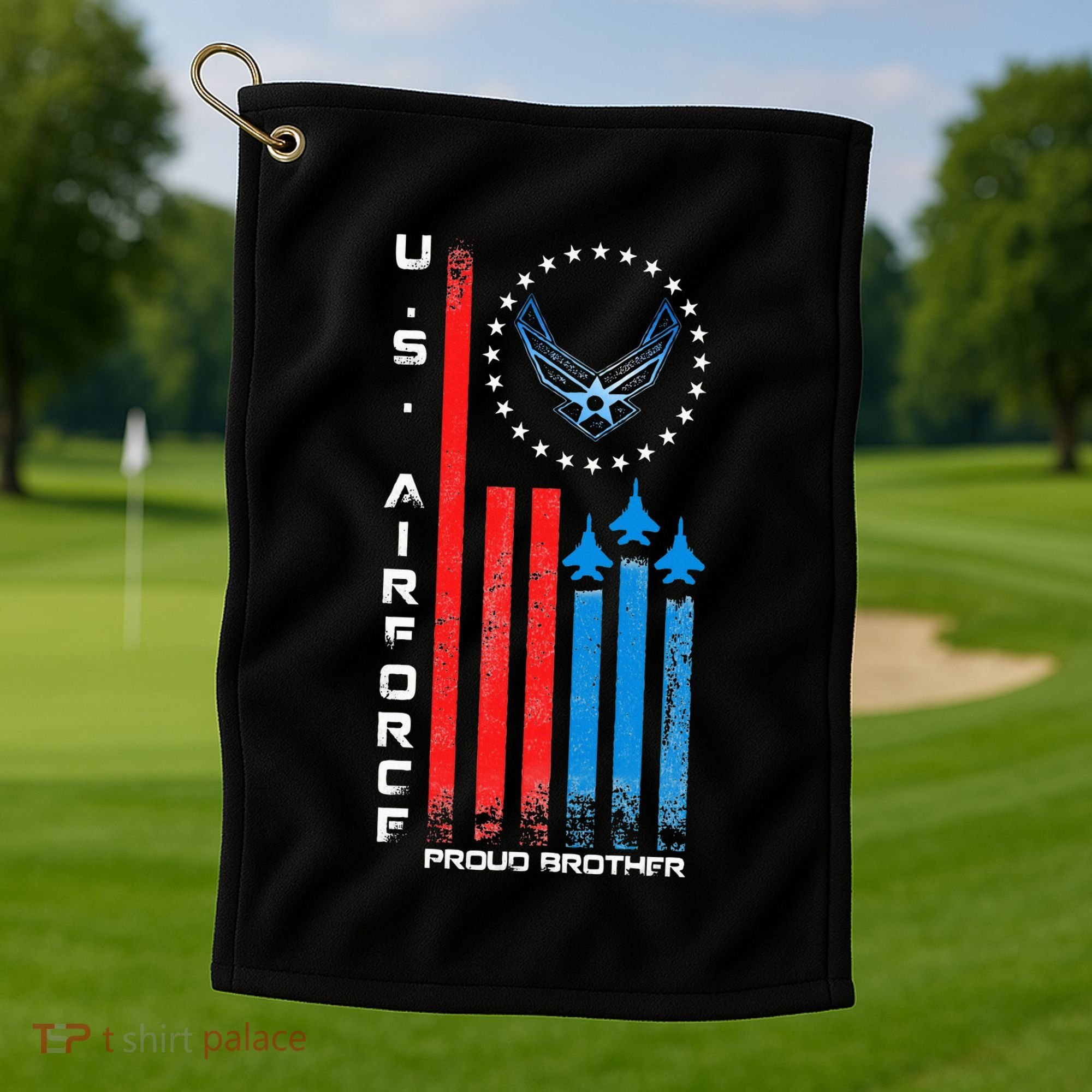 Proud Brother Usa Flag Golf Towel