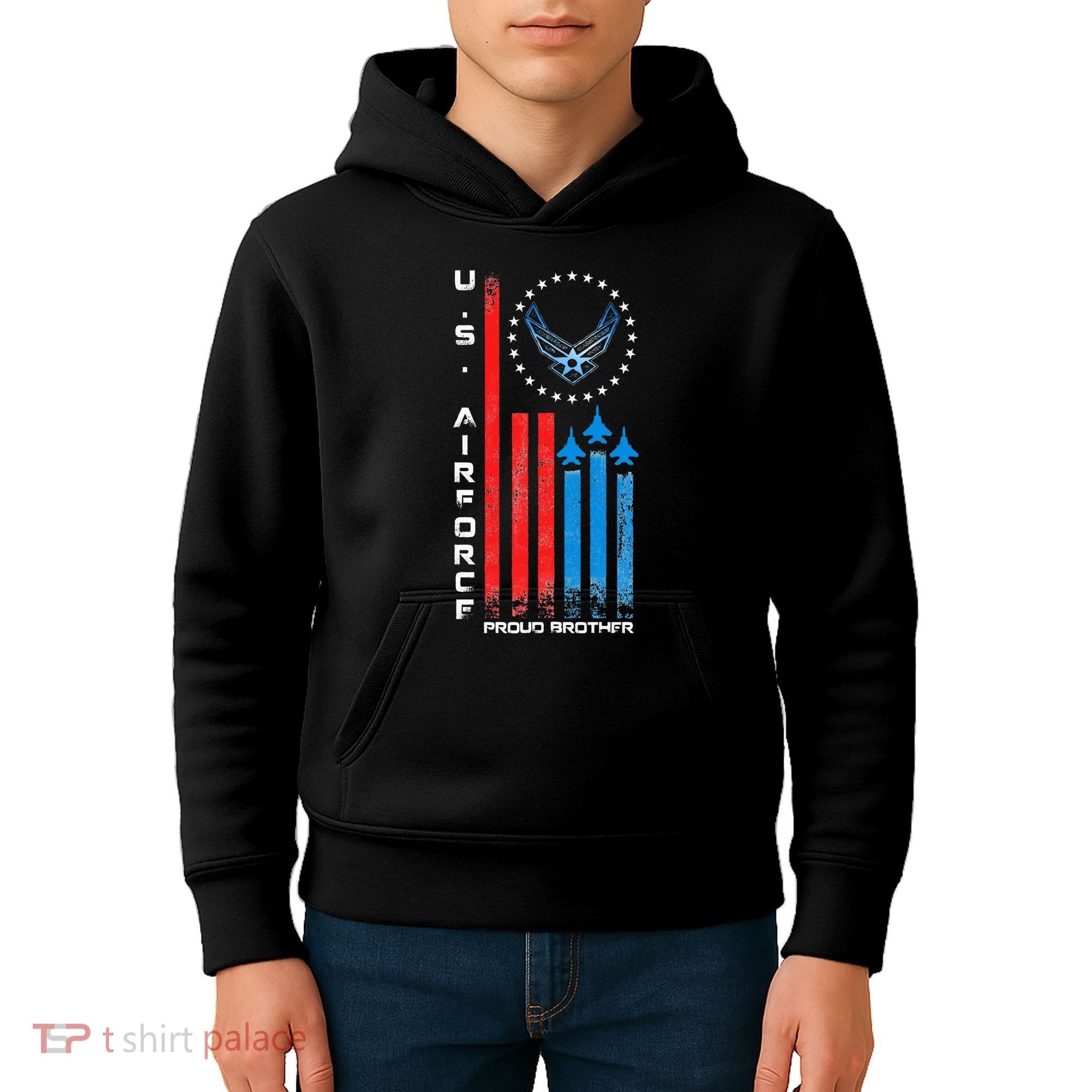 Proud Brother Usa Flag Kids Hoodie