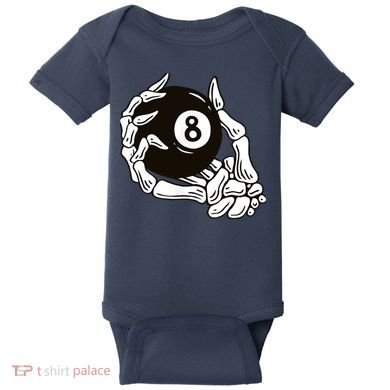 Pool billiards vintage 8 eight ball Baby Bodysuit