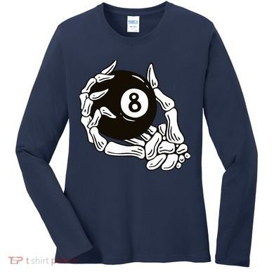 Pool billiards vintage 8 eight ball Women's Long Sleeve Shirt