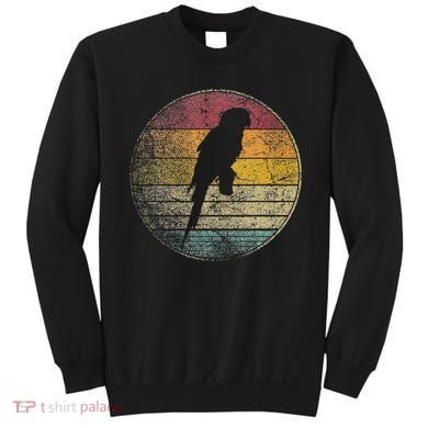 Parrot Bird Vintage Distressed Retro Style Silhouette 70s Sweatshirt
