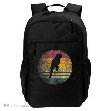 Parrot Bird Vintage Distressed Retro Style Silhouette 70s Backpack