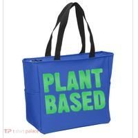 Plant Based Vegan Funny Vegetarian Saying Gift Cool Gift Tote Bag thumb 2