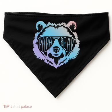 Papa Bear Vintage Graphic Gift USA-Made Doggie Bandana