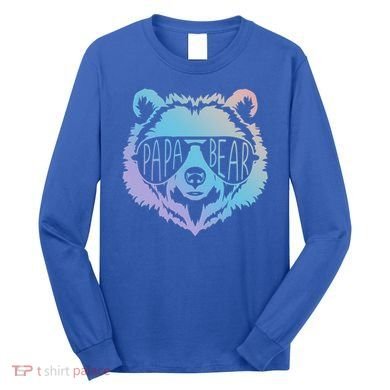 Papa Bear Vintage Graphic Gift Long Sleeve Shirt