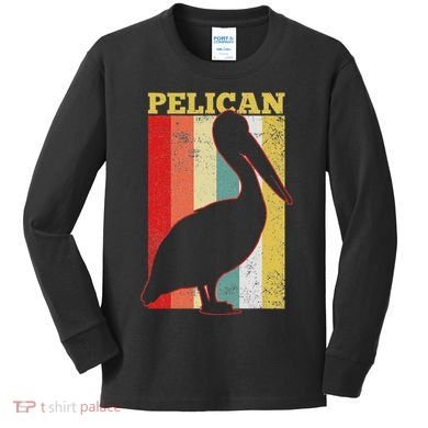 Pelican Bird Vintage Gift Kids Long Sleeve Shirt