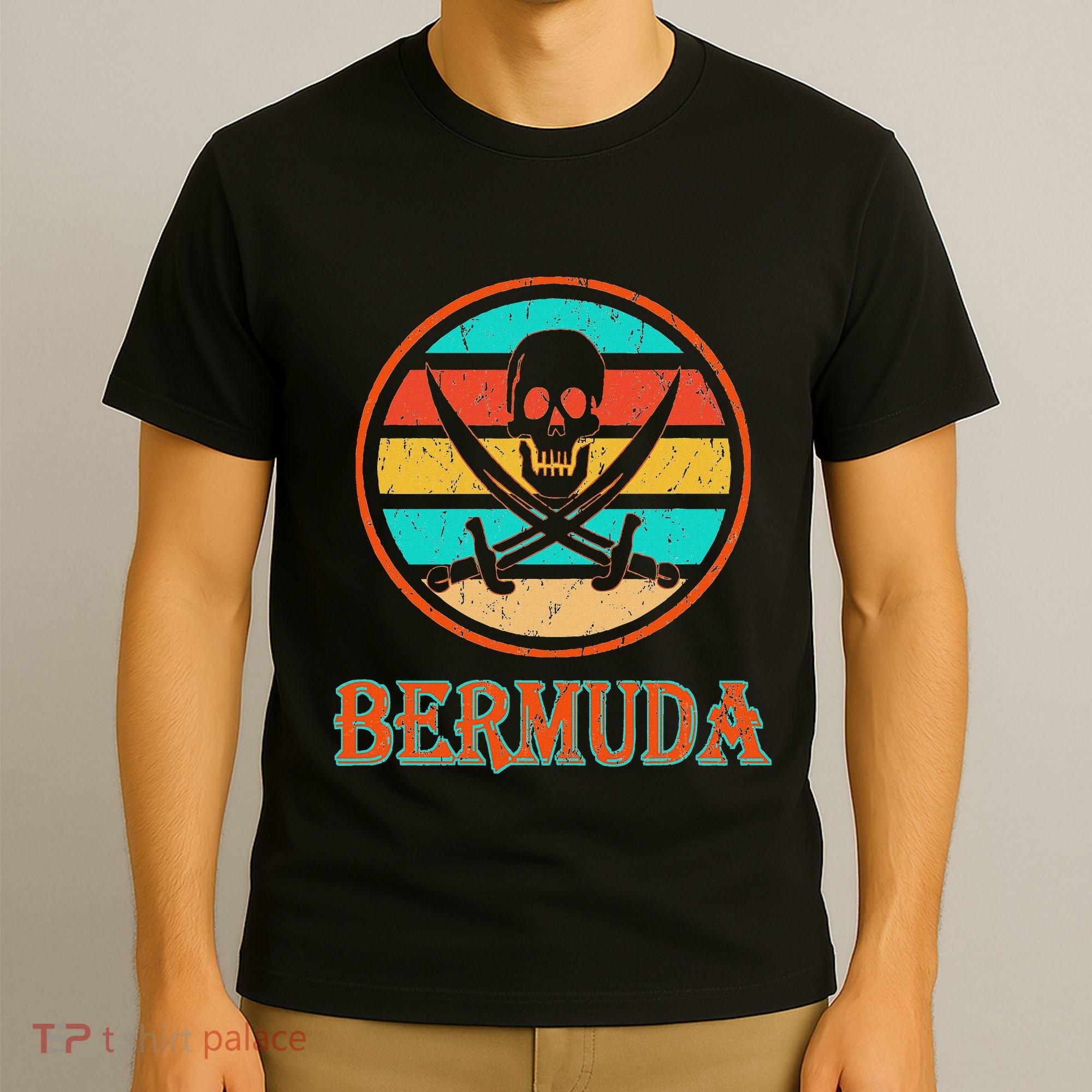 Pirate Bermuda Vacation Vintage Distressed Image T-Shirt