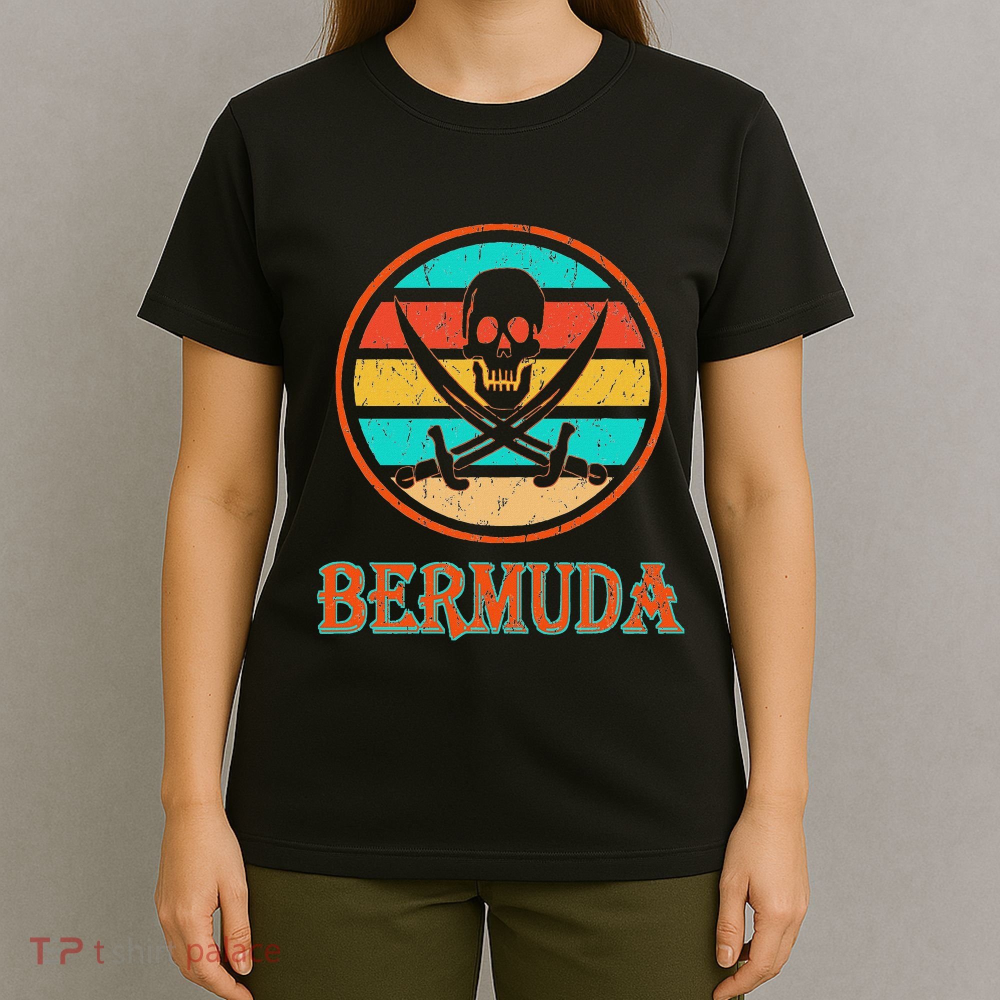 Pirate Bermuda Vacation Vintage Distressed Image T-Shirt
